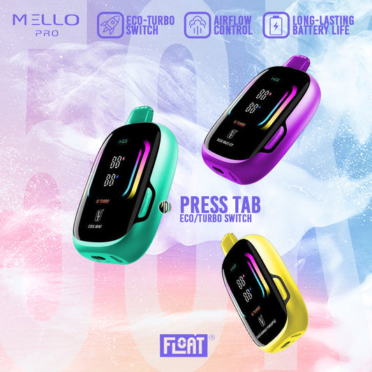 FLOAT Mello Pro 50,000 Puff Disposable Vape – 5 Pack Box - Eco/Turbo Switch + Smart Display