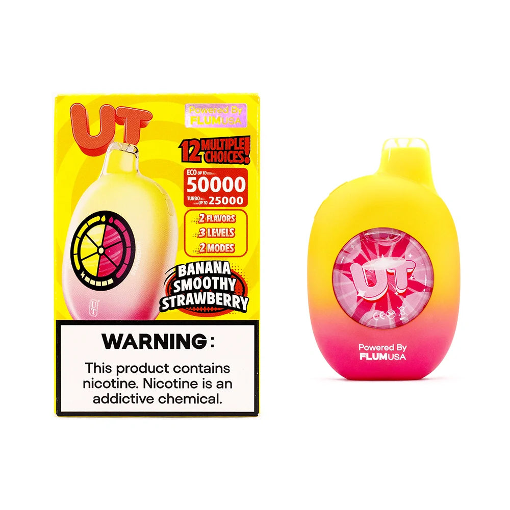 Flum UT Bar Banana Smoothy Strawberry 50K Disposable Vape 5% (50000 Puffs)