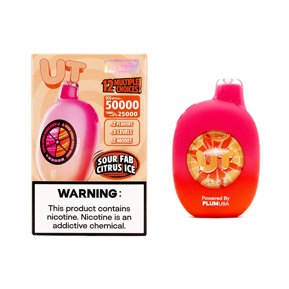 Flum UT Bar Sour Fab Citrus Ice 50K Disposable Vape 5% (50000 Puffs)